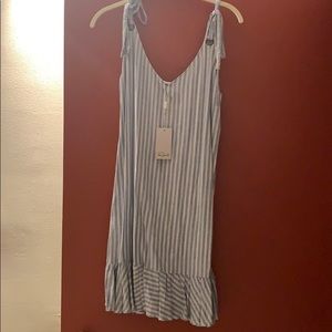 Light blue and white summer dress